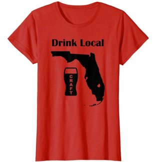 Drink Florida Craft Beer Shirt Red Womens