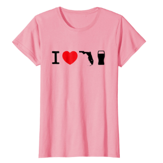 I Love Florida Beer Shirt  Womens Pink