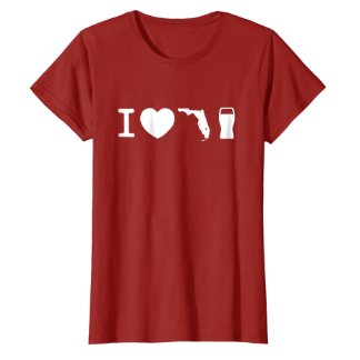 I Love Florida Beer Shirt Womens Red