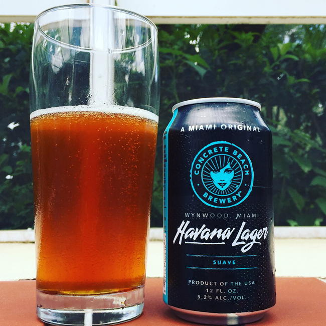 Concrete Beach Brewing Lager by the pool